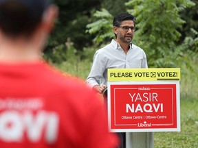 Yasir Naqvi, Liberal candidate for Ottawa Centre, held a media availability to share his Ottawa Centre Climate Action Plan at Hampton Park Woods in Ottawa Thursday.