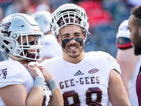 University of Ottawa defensive lineman Francis Perron died after his team's game at the University of Toronto Saturday.