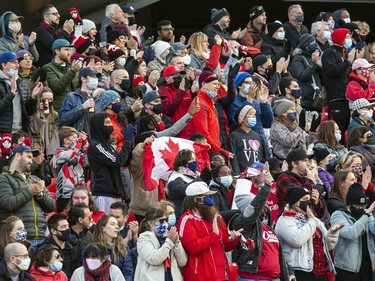 Soccer fans watch as the Canadian national women's soccer team took on New Zealand in a friendly match at TD Place on Sunday at The Women's National Team Celebration Tour.