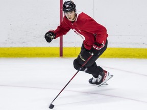 Because of an injury to the Senators' Shane Pinto, (pictured), Nick Paul is expected to play centre between Tim Stuetzle and Connor Brown to start Saturday's game against the Rangers.