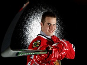 Kyle Beach, seen here posing for a portrait after the Blackhawks drafted him 11th overall in 2008, made his allegations of sexual abuse by Chicago video coach Brad Aldrich in 2010.