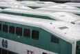 GO Trains in downtown, west of Spadina in Toronto, Ont. on Friday January 13, 2017.