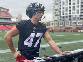 Nigel Romick, who has been with the Ottawa Redblacks since 2014, the team's first season, got his first CFL sack Monday in Montreal.