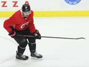Ottawa Senator Nick Paul during practice at the Canadian Tire Centre in Ottawa Friday.