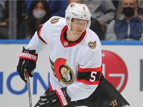 Veteran defenceman Nick Holden was taken out of the lineup for Tuesday night's game against the Minnesota Wild.