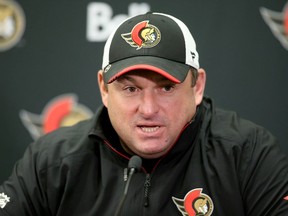 Senators head coach D.J. Smith is staying at a hotel rather than at home during the team's COVID-19 outbreak.
