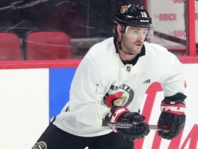 Winger Austin Watson was the first Senators player to be placed in the NHL's COVID-19 protocol on Nov. 5.