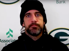 Aaron Rodgers' post-game press conference via Zoom from Nov. 14, 2021.