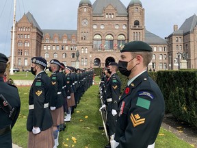 The Honour Guard at Queen’s Park for the Remembrance Day ceremony on Nov. 11, 2021.