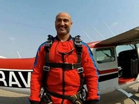 Dr. Youssef Al-Begamy is photographed during a skydiving experience. Photo courtesy of Kahled Rodwan