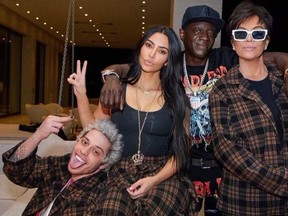 Flavor Flav shared this image on his Instagram account of him hanging out with Kim Kardashian, Pete Davidson and Kris Jenner.