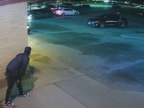 A shootout that erupted in a shopping plaza parking lot near Langstaff Rd. and Valeria Blvd. was caught on video on Oct. 18, 2021.