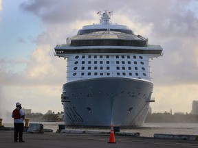Royal Caribbean’s Odyssey of The Seas arrives at Port Everglades on June 10, 2021 in Fort Lauderdale, Florida.