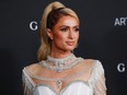 Paris Hilton poses at the LACMA Art+Film Gala in Los Angeles, Nov. 6, 2021.