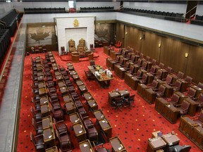 A view of the Senate chambers in Ottawa
