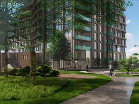 The Canadian Nurses Association is proposing to build a nine-storey residential building, designed by Hobin Architecture, at the site of its former headquarters at 50 The Driveway in the Golden Triangle community.