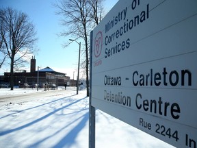 A December file photo shows part of the exterior of the Ottawa Carleton-Detention Centre on Innes Road.