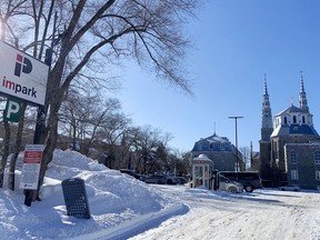 The parking lot behind the Notre-Dame Cathedral Basilica in Ottawa.