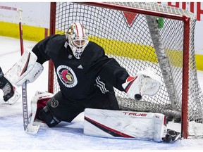 Ottawa Senators goaltender Matt Murray during team practice at the Canadian Tire Centre. Thursday, Jan. 6, 2022.