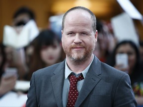 Screenwriter and director Joss Whedon poses on the red carpet for the European premiere of the film Avengers: Age of Ultron in London on April 21, 2015.