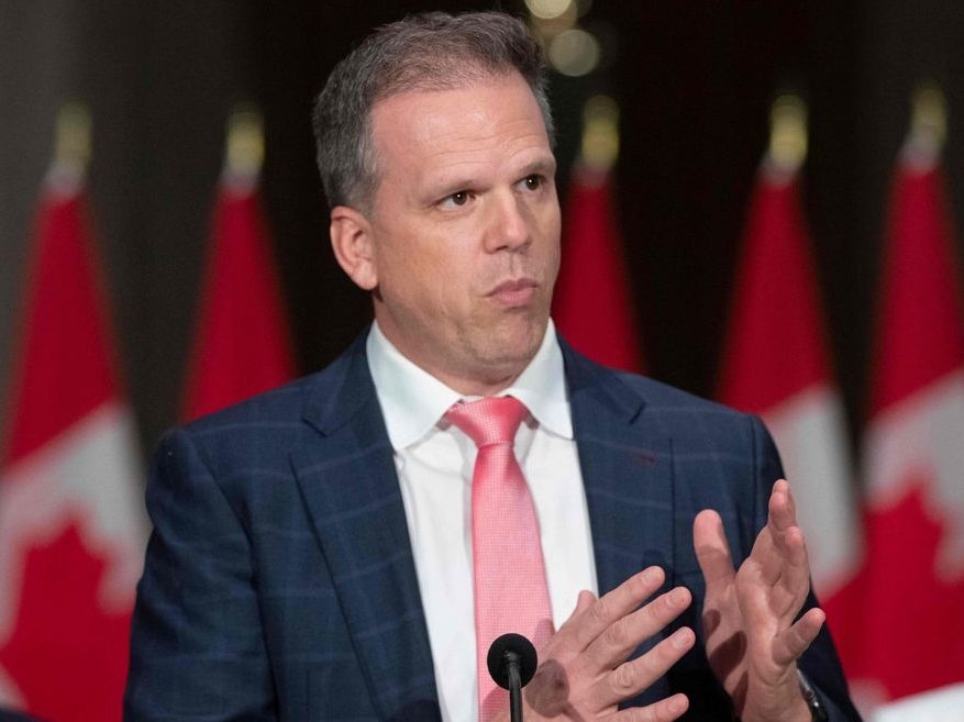 Newly sworn in Leader of the Government in the House of Commons Mark Holland speaks during a press conference in Ottawa, Canada on October 26, 2021.