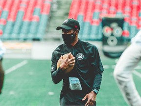 OTTAWA -- Jan. 24, 2022 --   Vaccinated during the off-season, receivers coach Alex Suber will return to the Ottawa Redblacks for the 2022 season.  Source: OTTAWA REDBLACKS PHOTO