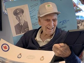 Ernie Allen, a Second World War veteran and RAF Spitfire pilot, celebrated his 100th birthday Friday at Wildpine Residence in Stittsville.