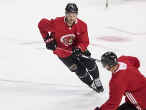 Ottawa Senators forward Josh Norris at practice, Jan. 5, 2022.