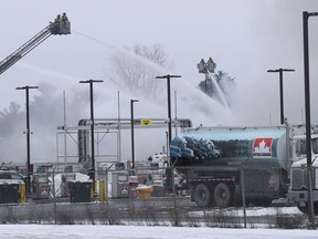 Fire at Eastway Tank on Merivale Road in Ottawa Thursday afternoon.