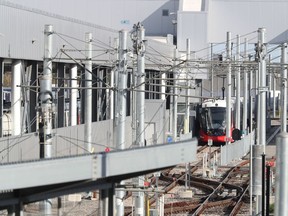 A LRT train at the Belfast Yard in Ottawa, Nov. 3, 2021.