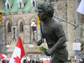 Anti-vaccine mandate protesters were still in Ottawa on Monday morning. The Terry Fox statue was holding flowers instead of signs.