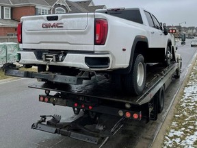 Police impound a tow truck belonging to 31-year-old Kwateng Phelan Asampong of Brampton, charged by police after a video of his tow truck driving recklessly went viral