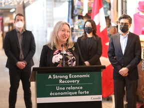 Mona Fortier, president of the Treasury Board and MP for Ottawa-Vanier, provides an update on the Downtown Ottawa Business Relief Fund, which will provide up to $30 million to businesses hurt by the 'Freedom Convoy' protest.