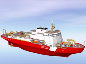An artist's rendering of a new Canadian Coast Guard icebreaker.