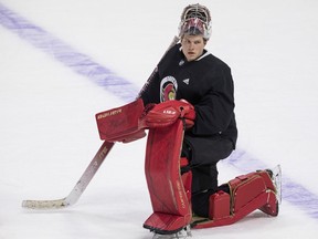 Goaltender Filip Gustavsson, who played Friday for Belleville, was back in Ottawa on Saturday as the designated backup goalie for the Senators' game against the Maple Leafs.
