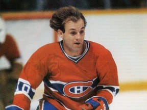 Guy Lafleur flying over the ice.