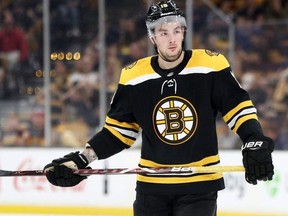 Former Bruins draft pick Zach Senyshyn made his debut with the Ottawa Senators on Monday night.