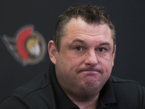 Senators head coach D.J. Smith says he talks frequently with general manager Pierre Dorion and that it's Dorion's job to decide what changes need to be made to the team's roster.