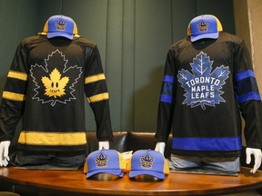 The Maple Leafs new reversible jersey and caps created by Justin Bieber's clothing line Drew.