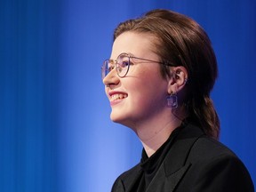 Canadian Mattea Roach appears in an episode of Jeopardy! in a handout photo.