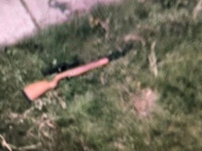 A photograph of the rifle from East Ave and Lawrence on Thursday May 26, 2022.