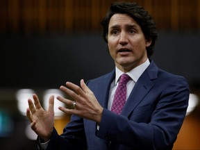 Prime Minister Justin Trudeau speaks during Question Period in the House of Commons on Parliament Hill in Ottawa, April 27, 2022.