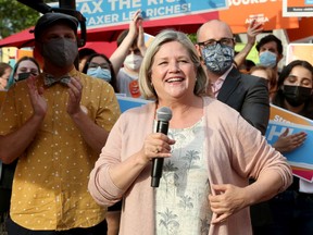 NDP Leader Andrea Horwath made a stop at The Beachconers Microcreamery in Britannia Monday evening.