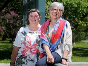 Doreen Dyck (left) and Maria Rigby from OMRA Housing Corp., which gives refugees a hand up in this country by subsidizing their rent for up to three years. They have helped 10 families from Afghanistan in the past three years.