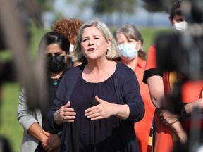 NDP Leader Andrea Horwath was joined by local candidates and health workers talking about the NDP's plan for health care.