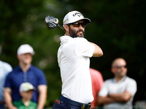 Adam Hadwin of Canada plays his shot from the 15th tee during the second round of the 122nd U.S. Open Championship at The Country Club on June 17, 2022 in Brookline, Massachusetts.