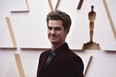 Andrew Garfield arrives at the Oscars on Sunday, March 27, 2022, at the Dolby Theatre in Los Angeles.