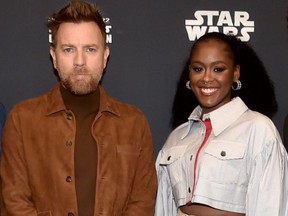 Ewan McGregor and Moses Ingram attend the studio showcase panel at Star Wars Celebration for "Obi-Wan Kenobi" in Anaheim, Calif., on May 26, 2022.