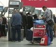 Passengers go through the Customs process at Pearson airport's Terminal One on May 25, 2022.