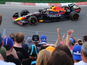 Red Bull’s Max Verstappen in action during practice in Montreal yesterday. The race goes Sunday at 2 p.m. REUTERS
